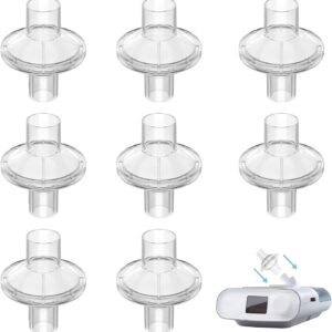cpap filters for cpap and bipap machine cpap inline filters compatible with resmed, dreamstation & any machine with 22mm and 25mm cpap tube hose,, 8 packs
